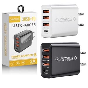 Quick Charge 3.0 USB C Fast Chargers PD 20W Power 3USB PD Home Wall Зарядка типа C Адаптер для iPhone 14 13 12 Pro Max Samsung