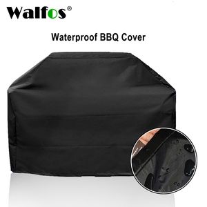 BBQ Tools Accessories WALFOS Waterproof Grill Cover Outdoor Rainproof Dustproof Heavy Duty for Gas Charcoal Electric 230522