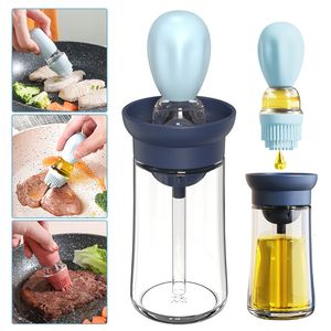 BBQ Tools Accessories Oil Bottle Brush Silicone Glass Container Kitchen Olive Pump Pot Vinegar Spray Cookware Dispenser Cooking Condiment Tool 230522