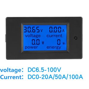 DC6.5-100V 20A 4-IN-1 Digital Display LCD Screen Voltage Current Power Energy Meter Tester Monitor