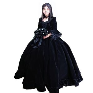 Eşsiz siyah veet gotik quinceanera elbiseler ceket parlaması kılıf balonu ortaçağ parti parti erişim genç kızlar cosplay elbise 326 326