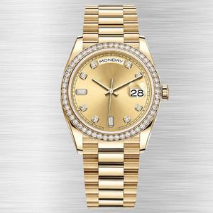 Роскошные часы Montre de Luxe Day Date Automatic Watch Diamond Watch Gold Вечные автоматические движения часов Watch Girl 904L Нержавеющая сталь