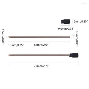 10pcs Beyin Pen Pen Doldurma Değiştirme 1.0mm Mavi Siyah Mürekkep Renk Okulu Ofisi 1xcb