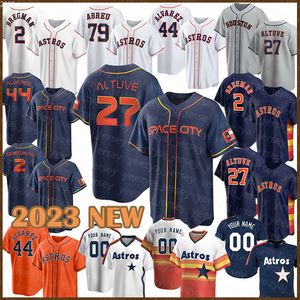 2023 Astros Beyzbol Forması 27 Jose Altuve 2 Alex Bregman Jeremy Kyle Houston Adam Tucker Yordan Alvarez Michael Brantley David Hensley Hunter Brown Craig Biggio