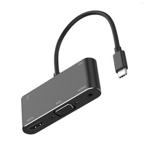 Yüksek Hızlı Tip C VGA Audio 5, 1 Taşınabilir Ev Ofisi USB HUB Genişletici Kadın Port Evrensel Fiş ve Oyun Dönüştürücü