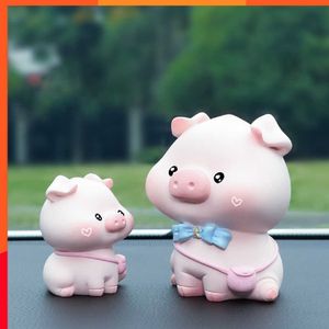 Новый милый Lulu Piggy Mini Toy Toy Pink Pig Toys милая свиньи Статуя кукла Микро пейзажа Kawaii.