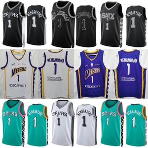 French Basketball Mets92 1 Victor Wembanyama Jerseys Team Boulogne Metropolitans 92 Shirt For Sport Fans College Team Color Purple White Pure Cotton Men Sale