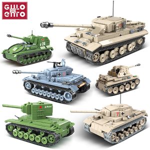 Блоки серии военных танков Герман 131 LT-38 M4A1 Panther Tank Soldier Blorks Blorks WW2 Кирпичные армии детей Детские игрушки подарки 230523