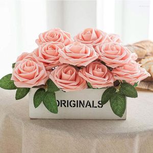 Dekoratif Çiçekler 20/30 PCS Köpük Gül Yapay Çiçek Düğün Partisi Dekorasyonları İçin Yapay Çiçek Gelin Buket Yapımı Sahte Diy Ev Dekor