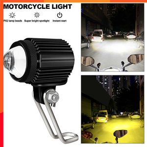 Новые вспомогательные светодиодные прожекторы мотоциклов Белый желтый Hi/Low Beam Flash Fug Lights для автомобилей Offroad Atv Engineering Lamp