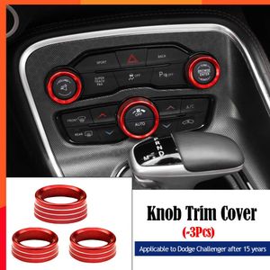 Новое последнее 3pcs Conditioning Volume Radio Button Cover Cover Aluminum Декоративное кольцо для Dodge Challenger Accessories 2015-2020