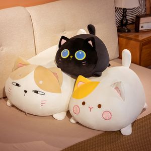 Peluş bebekler 70cm yağ anime yumuşak sevimli kedi peluş oyuncaklar kawaii doldurulmuş kedi yumuşak peluş uyku yastık çocuk hediyesi 230523