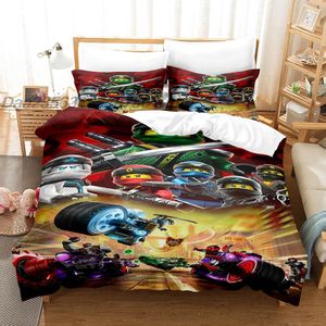 Bedding Sets Ninjagoes Bedding Cama de casal de solteiro de tamanho completo Aldalt Casas de cama 3D de impressão 3D 230524