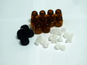 1 ml (1/4 de DRAM) Garrafas de óleo essencial de vidro âmbar, Redutor de orifício sem tampa de orifício 50 Pacote Preço de fábrica
