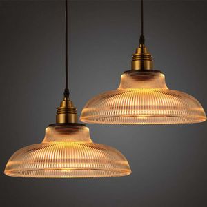 Kolye lambaları Amerikan vintage şerit pot kapağı cam kolye ışıkları yaratıcı oturma odası lambası basit restoran bar lambası LED E27 Işık G230524