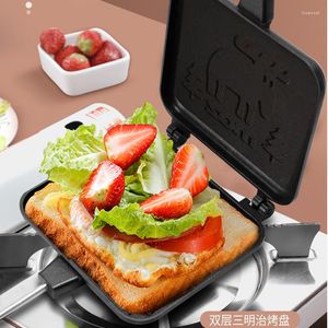 Ekmek Yapımcıları Yapışmaz Waffle Pan Kalıp Alüminyum Alaşım Kolay Temiz Barbekü Plakası Çıkarılabilir Tost Kahvaltı Sandviç Kızartma