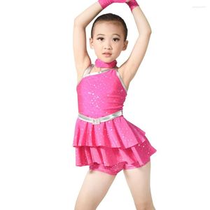 Stage Wear Girls 'Jazz Dance Costume Tek Parçalı Cha Resital Solo Performans Elbisesi Salsa