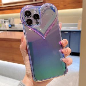 İPhone Case 13Pro Lazer Renk Değişen Aşk TPU Elektraplatma Yumuşak Kabuk Yeni Apple 12 Case