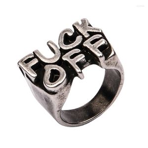 Küme halkaları moda mektup yüzüğü kadınlar için düğün özel harfleri baş harfleri f kelime punk stili