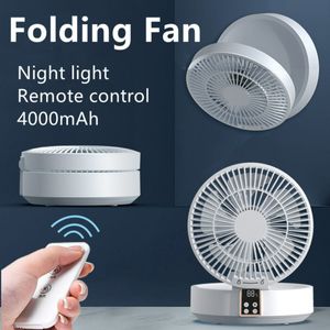 Other Home Garden Remote Control Wireless Circulating Air Cooling Fan with LED Light Folding Electric Wall-mounted Fan Desktop Fan USB 230525