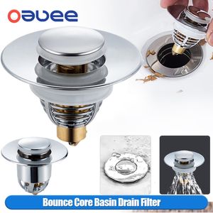 Drains Universal Sink Drain Stopper Stainless Steel Pop-Up Bounce Core Basin Drain Filter Hair Catcher Strainer Stopper Bathroom Tool 230525