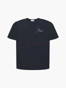 Tasarımcı Moda Giyim Tees Tshirt Ru243 Rhude Rage Rage Rh Autograph Letter Nakış Baskılı Kısa Kollu Tshirt Pamuk Streetwear Gündelik Spor Giyim Ro Tops sağlar