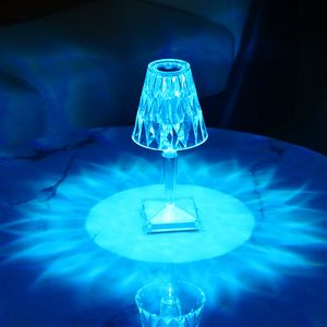 Kristal lamba, renk değiştiren dokunmatik lamba, elmas lamba, yatak odası oturma odası için cam dekoratif lamba, ev dekorasyonu yaratıcı rgb lambası akril gece ışık sıcak beyaz usb