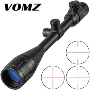 VOMZ 6-24x50 AOE Red/Green Cross Reticle Rifle Scope - Long Eye Relief, Adjustable Zoom for Hunting & Airsoft
