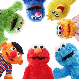 Burattini Sesame Street Spettacolo di burattini a mano Grande burattino Elmo Cartone animato Morbido peluche Bambola Compleanno Festa di Natale Spettacolo per bambini Regali per bambini 230525