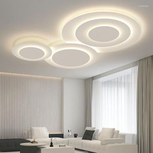 Потолочные светильники Ультратонкий светодиодный свет для гостиной спальня домашняя деко-деко металлическая панельная лампа белый современный творческий большой освещение