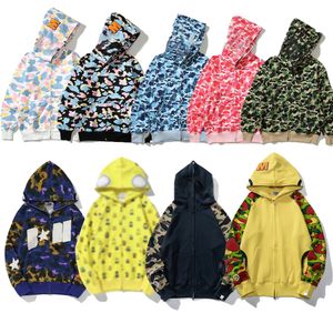 Erkek Kamuflaj Hoodie Bayan Moda Hoodies Rahat Kapşonlu Polar Kazak Adam Hip Hop Köpekbalıkları Ceket Kadın Tişörtü 13 Stil M-3XL