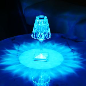 Хрустальная лампа, цветовой смену сенсорный свет, алмазная лампа, стеклянная декоративная лампа для спальни гостиной, декор для вечеринки RGB Acryl Night Light Hotel USB