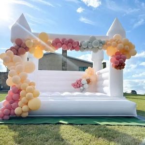 Заводская цена Коммерческая реклама Bounce Houses Inflatables White Bounce Castle Jumping Wedding Theme Trampoline for Audult Kids Заводская цена с воздуходувкой