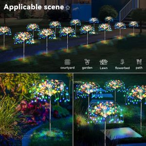 LED Çim Lambalar Güneş Güç Işıkları Havai Fişek Bahçesi Dekorasyon Peri Işıkları Su Geçirmez Dış Mekan Dandeli Çim Lambası Veranda Yolu İçin