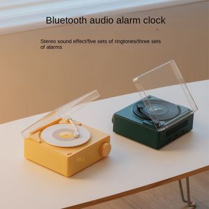 Yaratıcı Retro Stereo Hoparlör Atomik Echo Kablosuz Bluetooth Taşınabilir Masaüstü Vinil Retro Çalar Saat Sesi