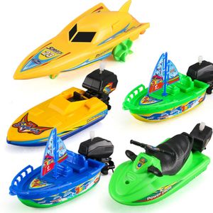 Bath Toys 1Pc Speed Boat Ship Wind Up Float In Water Kid Toys Classic Clockwork Winter Shower Bath for Children Boys 230525