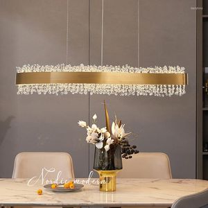 Люстры современный хрустальный люстр освещение столовая Shape Design Last Lamp Home Decor Kitchen Island прямоугольник светильник