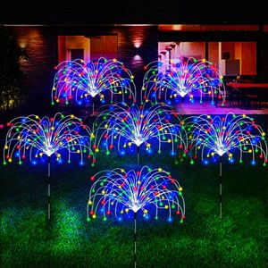 LED Solar Power Lights Firework Garden Decoration Fairy Lights Waterproof Outdoor Dandelion Lawn Lamp For Patio Path