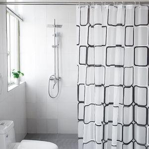 Shower Curtains 240 200 180 150 Modern Curtain With Hooks Mildew Proof Translucent Bathroom Home Waterproof PEVA Plastic 230525