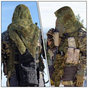 Bandanas Cotton Scarf Military Camouflage Tactical Mesh Sniper Veil Camping Hunting Multi-purpose Hiking Sunscreen Breathable