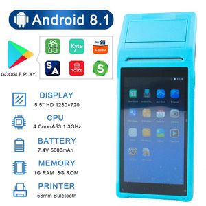 PADS 8.1 Android POS 58mm Bluetooth Termal Yazıcı Makbuzu Taşınabilir Terminal Elde Taşınması PDA Satış Noktası Sistemi Tüm Bir Etkileyici