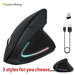 Mouse gamer sem fio para jogos, mouse para computador pc souris vertical ergonômico recarregável para laptop com fio usb mause raton