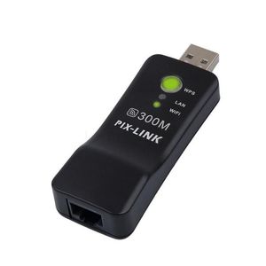 Yönlendiriciler PixLink Kablosuz USB Universal 300Mbps WiFi Adaptörü RJ45 Port Ethernet Network Köprüsü Yeniden Yenileme İstemcisi Yeni Akıllı TV için