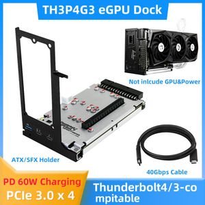 Holders Th3p4g3 Thunderboltcompatible Gpu Dock Externel Graphic Card Adapter 60w Pd Charging for Book Laptop Notebook to Video Card