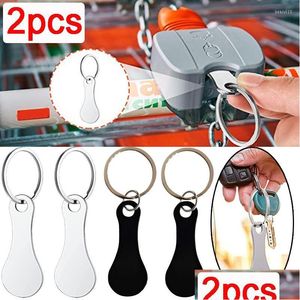 Anahtarlıklar Landards 2pcs Mağaza Sepeti Token Anahtar Zinciri Yeniden Kullan Sier Hook Aksesuarları Taşınabilir Anahtarlama Metal Vintage Cep Telefon Kolye DHZ4M