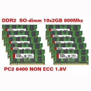 Rams Yongxinsheng 10x2GB PC25300S PC26400S DDR2 667 МГц 800 МГц 200pin 1,8 В.