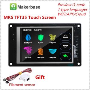 Tarama 3D Yazıcı Tam Renk Ekran Yükseltme Montajı MKS TFT35 V1.0 Dokunmatik Ekran 3,5 inç LCD Birim TFT 35 Panel 3.5 '' TFT Monitör