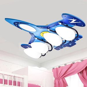 Люстры мультфильм самолет промыть гору лампа детская комната потолок спальня освещение семейное декоративное освещение блеск светодиод