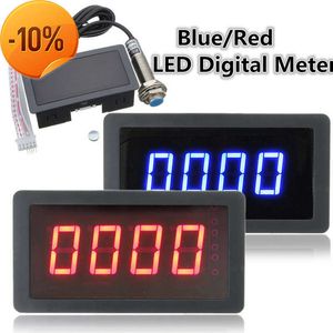 New 4 High Quality Durable Portable Useful Digital LED Tachometer RPM Speed Meter + Hall Proximity Switch Sensor NPN Blue/Red#291434