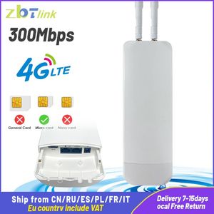Маршрутизаторы ZBTLINK Водонепроницаемый наружный 4G маршрутизатор 300 Мбит/с CAT4 LTE ROTEADOR 3G/4G SIM -карта Wi -Fi Routers Modem для внешнего Wi -Fi Covera